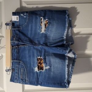 Brand new judy blue leopard shorts
